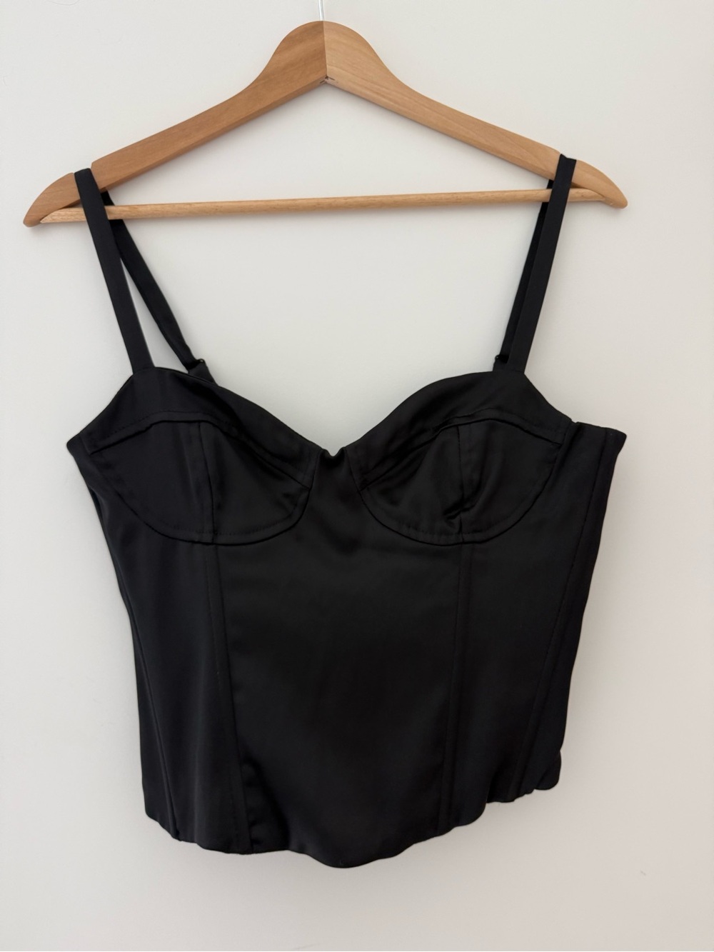 Windsor Black Satin Bustier Top